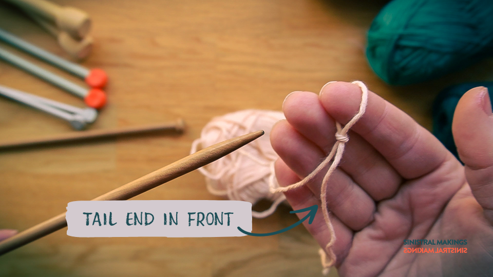 l) hold tail end in front